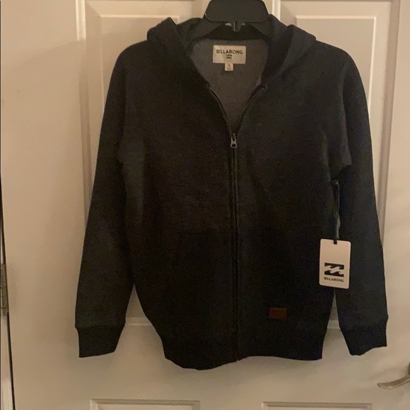 Billabong Charcoal Gray Balance Full Zip Long Sleeve Fleece Hoodie - Picture 1 of 7